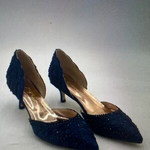 XYD Midnight Blue Textured Heels